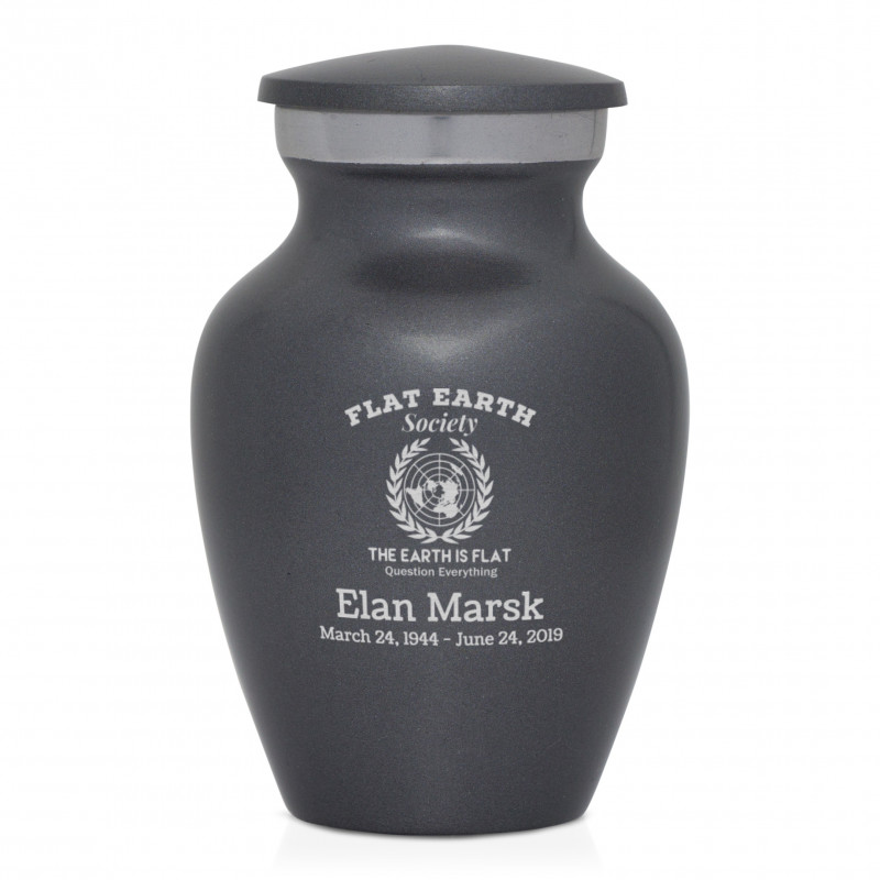 Flat Earth Society Keepsake Urn - Gunmetal Gray