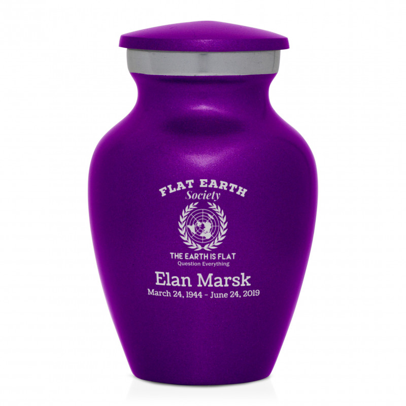 Flat Earth Society Keepsake Urn - Purple Luster