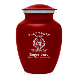 Flat Earth Society Sharing Urn - Ruby Red