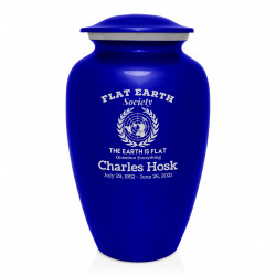 Flat Earth Society Cremation Urn - Midnight Blue