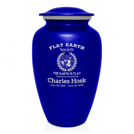 Flat Earth Society Cremation Urn - Midnight Blue