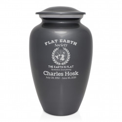 Flat Earth Society Cremation Urn - Gunmetal Gray