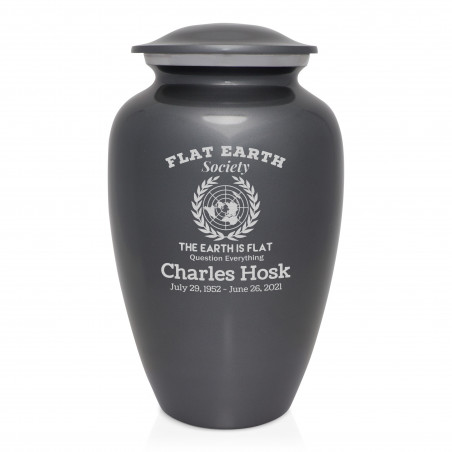 Flat Earth Society Cremation Urn - Gunmetal Gray