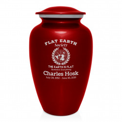 Flat Earth Society Cremation Urn - Ruby Red