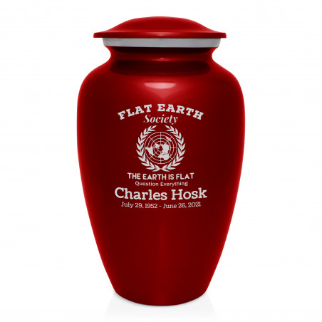 Flat Earth Society Cremation Urn - Ruby Red