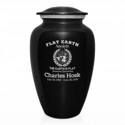 Flat Earth Society Cremation Urn - Jet Black
