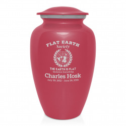 Flat Earth Society Cremation Urn - Rose Pink