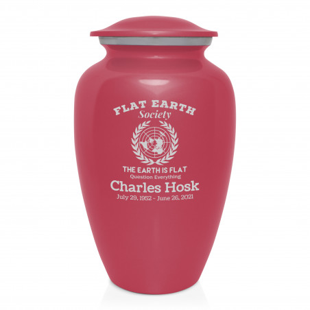 Flat Earth Society Cremation Urn - Rose Pink