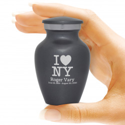 I Love NY (New York) Keepsake Urn - Gunmetal Gray