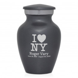 I Love NY (New York) Keepsake Urn - Gunmetal Gray