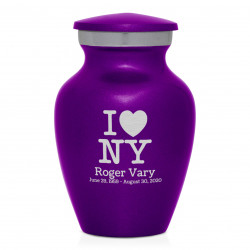 I Love NY (New York) Keepsake Urn - Purple Luster