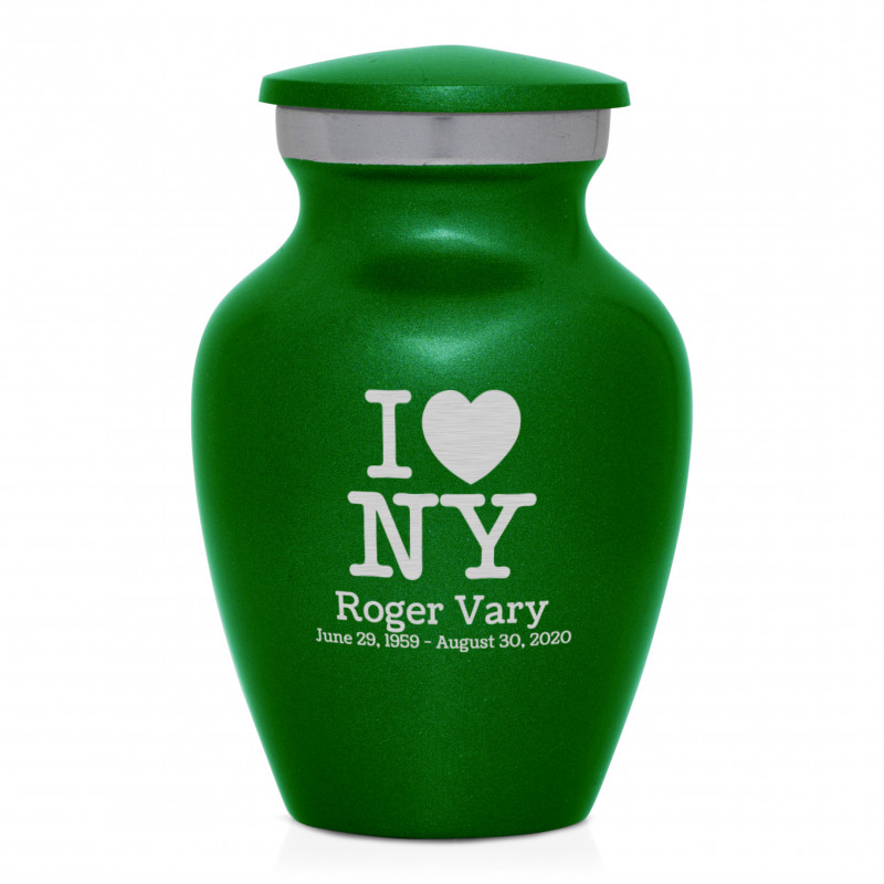 I Love NY (New York) Keepsake Urn - Shamrock Green