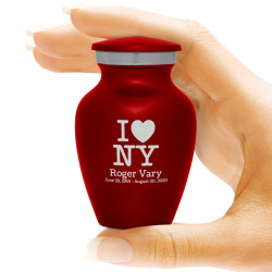 I Love NY (New York) Keepsake Urn - Ruby Red