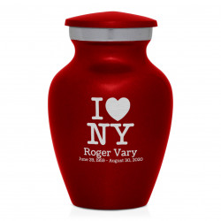 I Love NY (New York) Keepsake Urn - Ruby Red