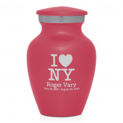 I Love NY (New York) Keepsake Urn - Rose Pink