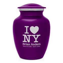 I Love NY (New York) Sharing Urn - Purple Luster
