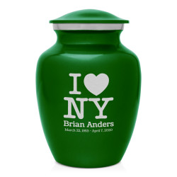 I Love NY (New York) Sharing Urn - Shamrock Green