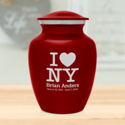 I Love NY (New York) Sharing Urn - Ruby Red