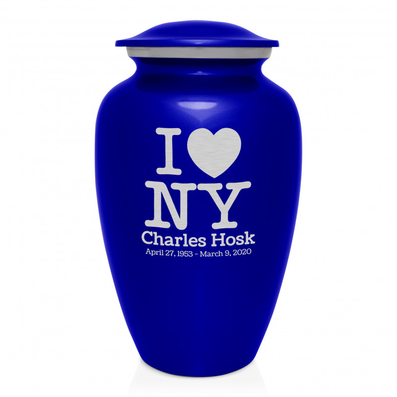 I Love NY (New York) Cremation Urn - Midnight Blue