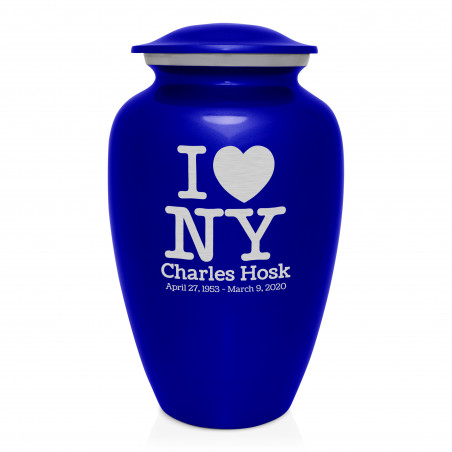I Love NY (New York) Cremation Urn - Midnight Blue