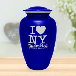 I Love NY (New York) Cremation Urn - Midnight Blue