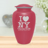 I Love NY (New York) Cremation Urn - Rose Pink