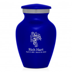 Mushroom Nature Keepsake Urn - Midnight Blue