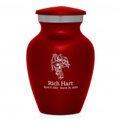 Mushroom Nature Keepsake Urn - Ruby Red