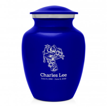 Mushroom Nature Sharing Urn - Midnight Blue