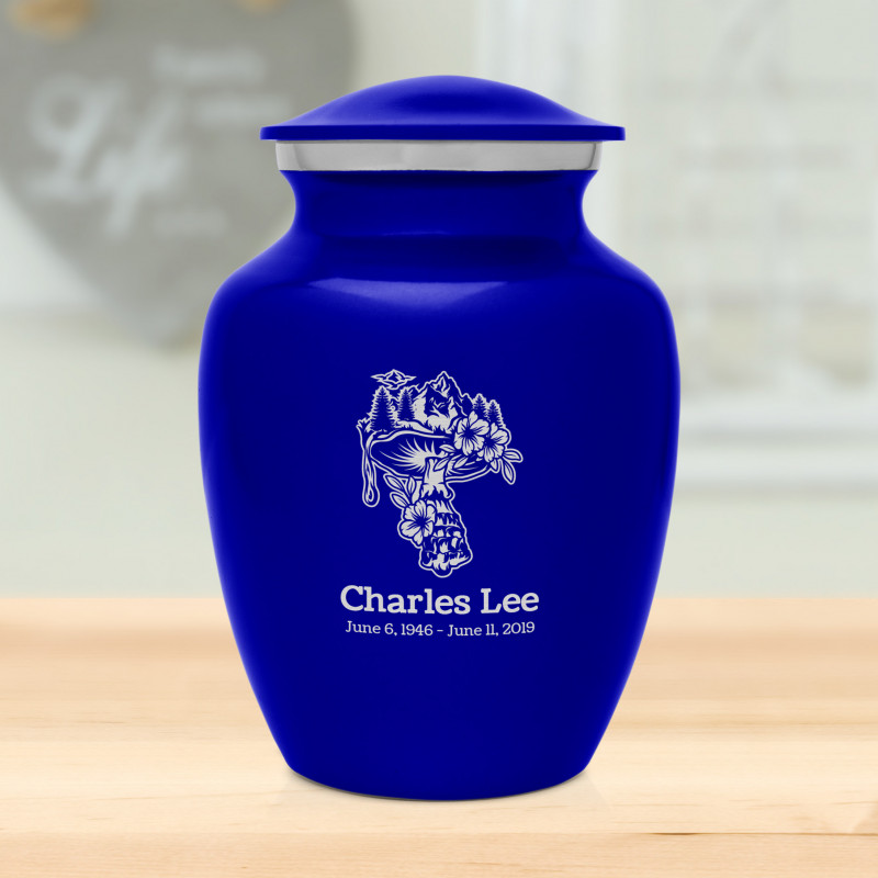 Mushroom Nature Sharing Urn - Midnight Blue