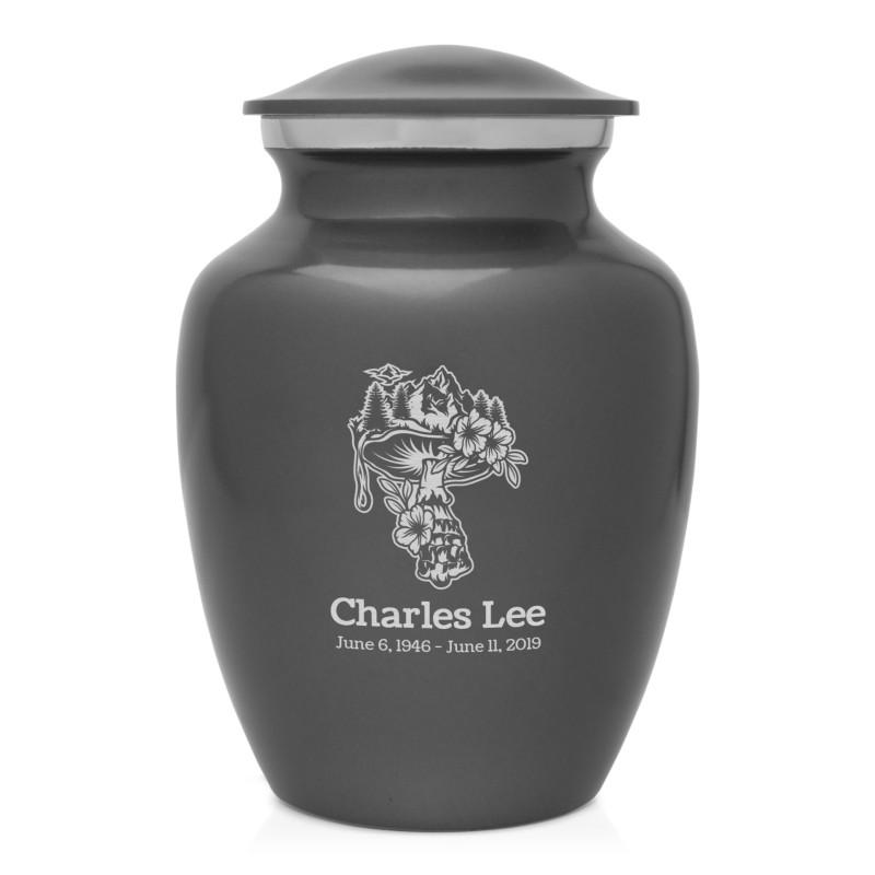 Mushroom Nature Sharing Urn - Gunmetal Gray