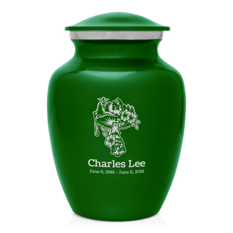 Mushroom Nature Sharing Urn - Shamrock Green