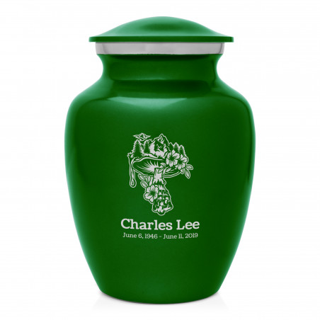 Mushroom Nature Sharing Urn - Shamrock Green