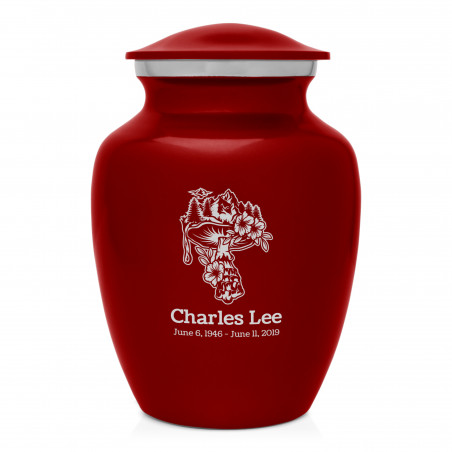 Mushroom Nature Sharing Urn - Ruby Red