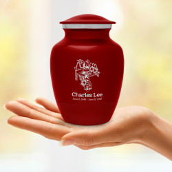 Mushroom Nature Sharing Urn - Ruby Red