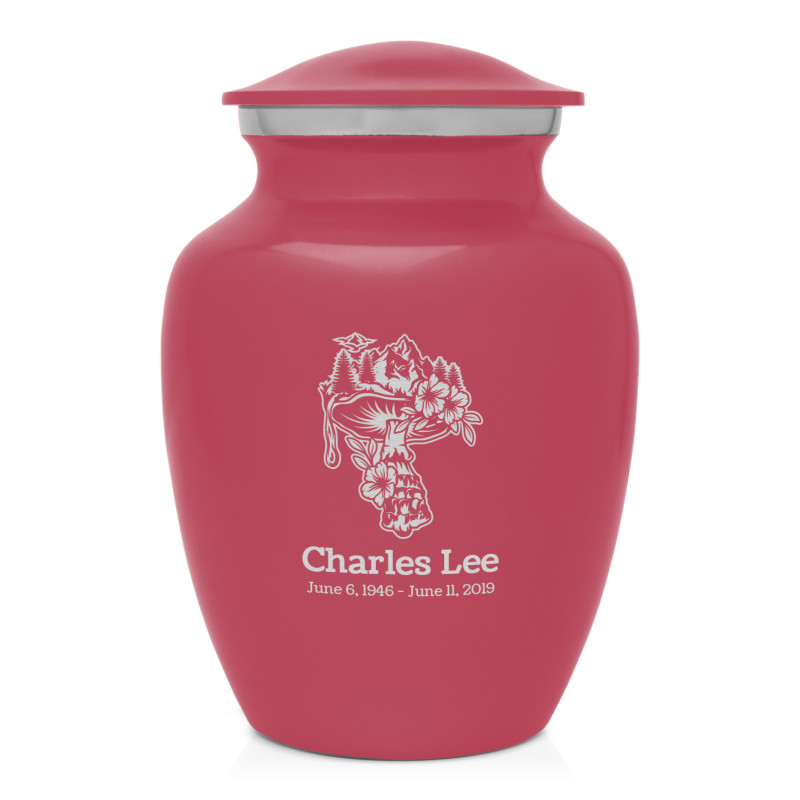 Mushroom Nature Sharing Urn - Rose Pink