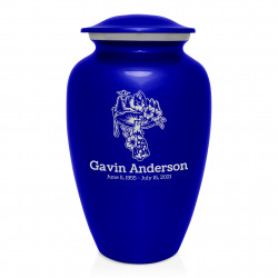 Mushroom Nature Cremation Urn - Midnight Blue