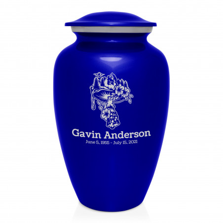 Mushroom Nature Cremation Urn - Midnight Blue