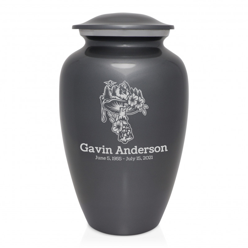 Mushroom Nature Cremation Urn - Gunmetal Gray
