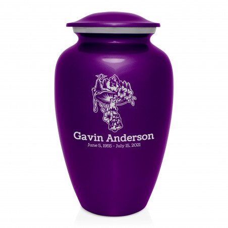 Mushroom Nature Cremation Urn - Purple Luster