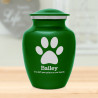 Small Pawprint Pet Cremation Urn - Shamrock Green