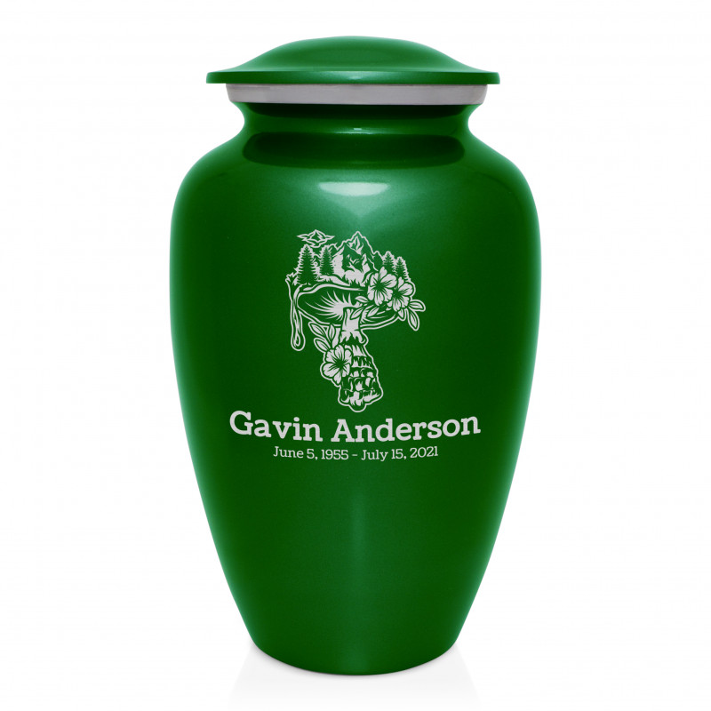 Mushroom Nature Cremation Urn - Shamrock Green