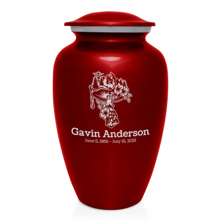 Mushroom Nature Cremation Urn - Ruby Red
