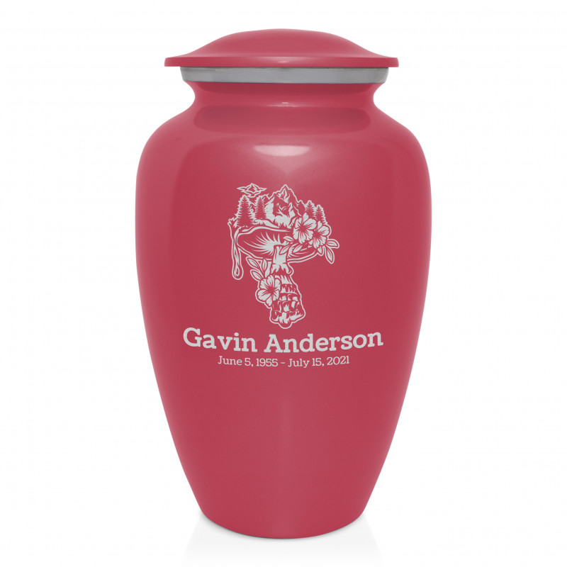 Mushroom Nature Cremation Urn - Rose Pink
