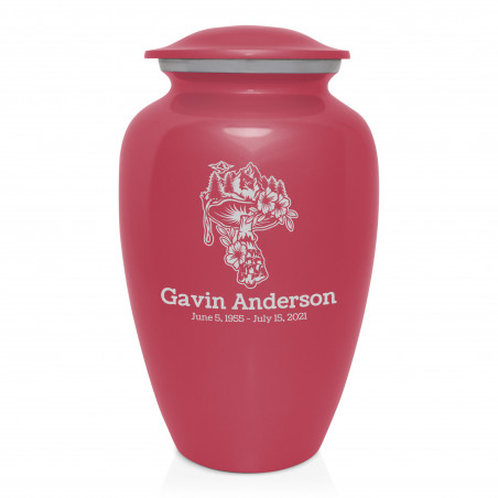 Mushroom Nature Cremation Urn - Rose Pink