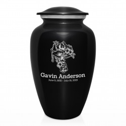Mushroom Nature Cremation Urn - Jet Black