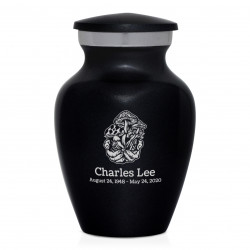 Mushrooms Hands Keepsake Urn - Jet Black
