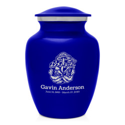 Mushrooms Hands Sharing Urn - Midnight Blue