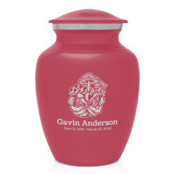 Mushrooms Hands Sharing Urn - Rose Pink