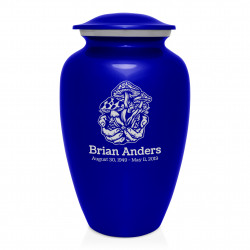 Mushrooms Hands Cremation Urn - Midnight Blue
